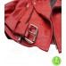 BEBE REXHA RED CROPPED BIKER LEATHER JACKET